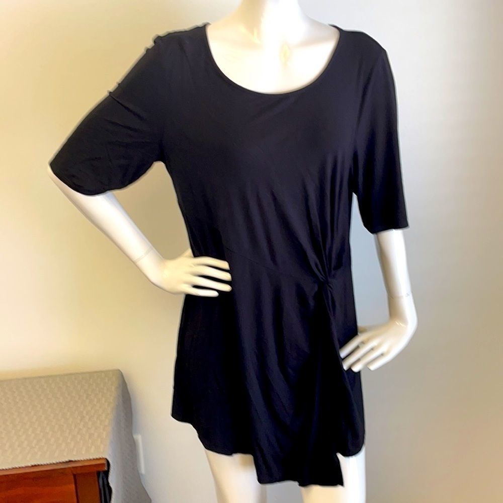Vision 155 Black Blouse Stretch Top Comfort Work